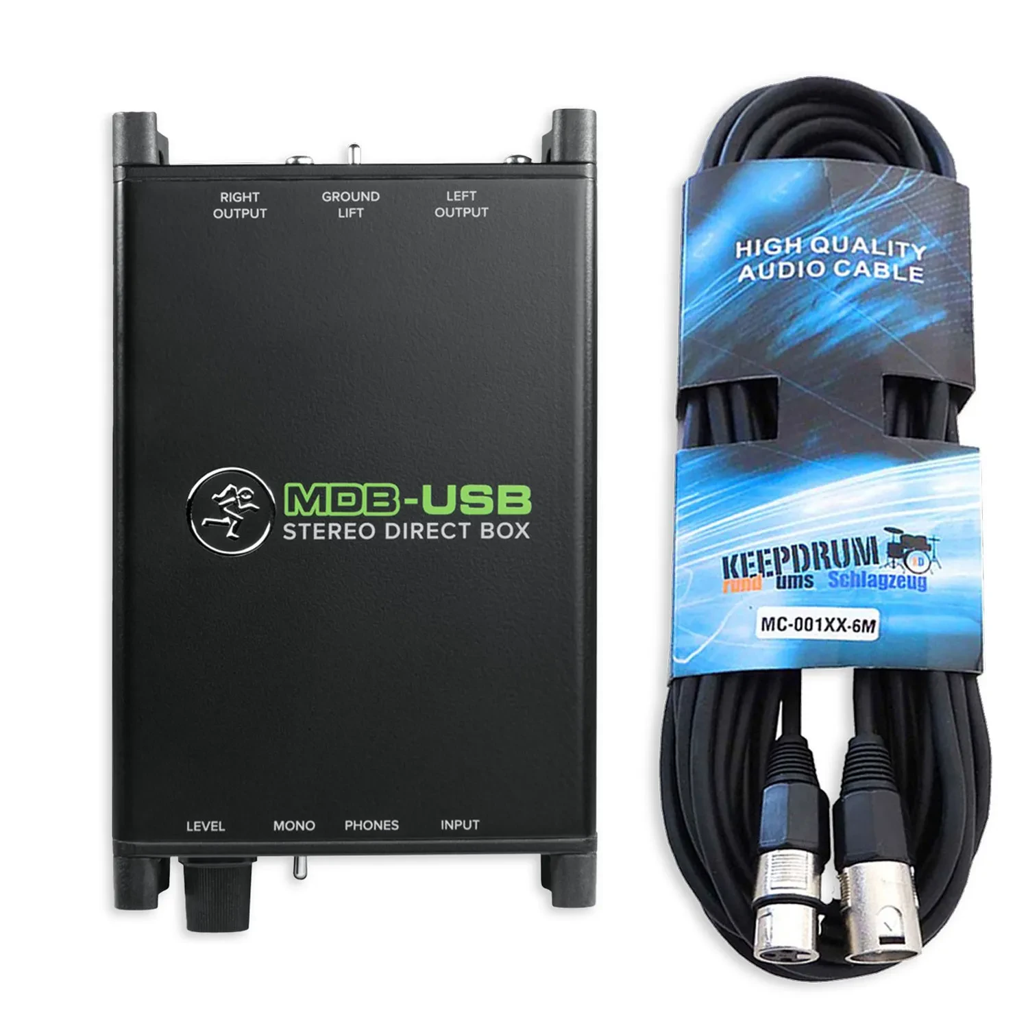 Mackie MDB-USB DI-Box Aktive Direct Box mit keepdrum Kabel