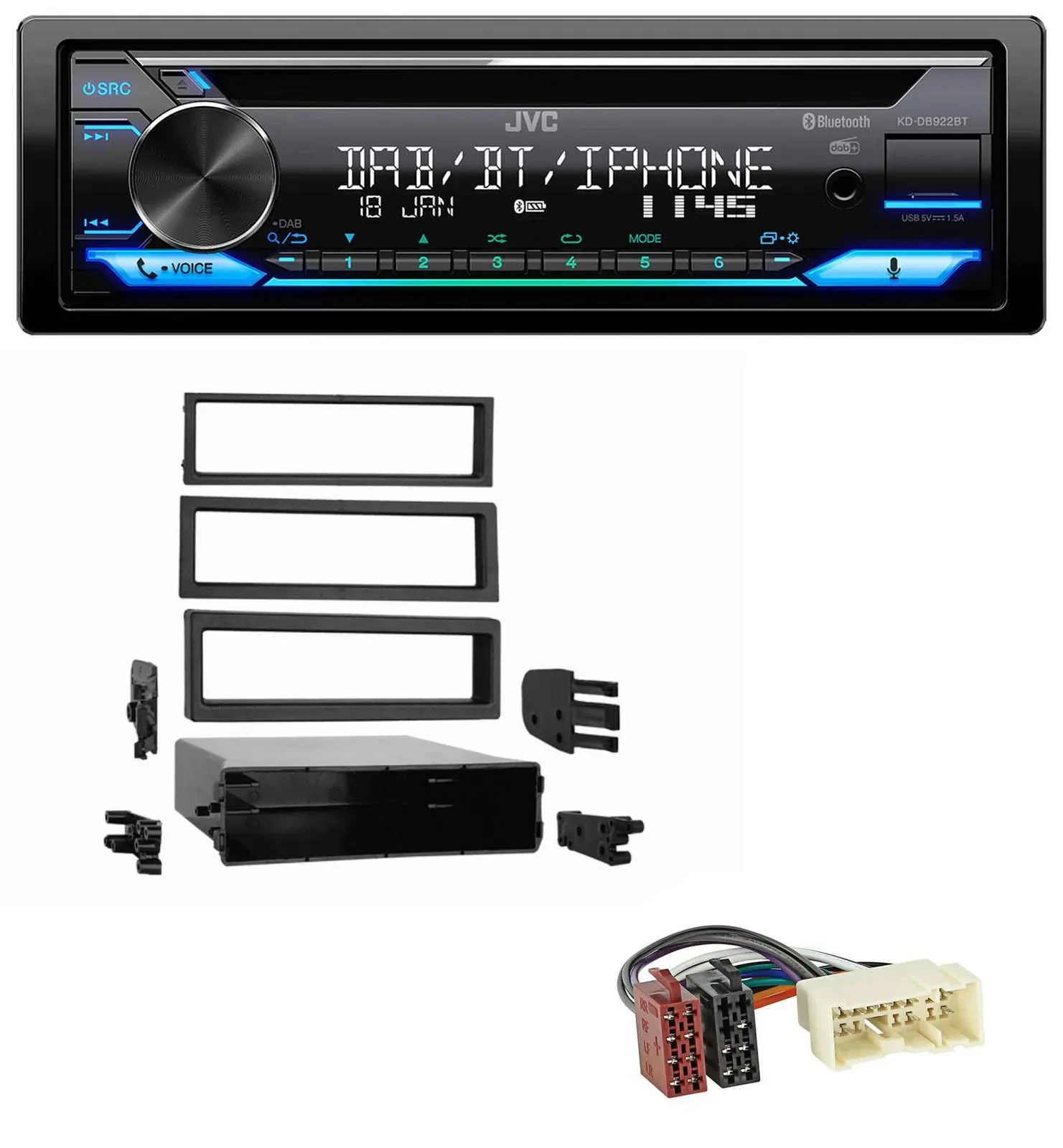 Автомагнитола для Nissan Xterra (2000–2004) JVC Bluetooth, MP3, USB, DAB, CD