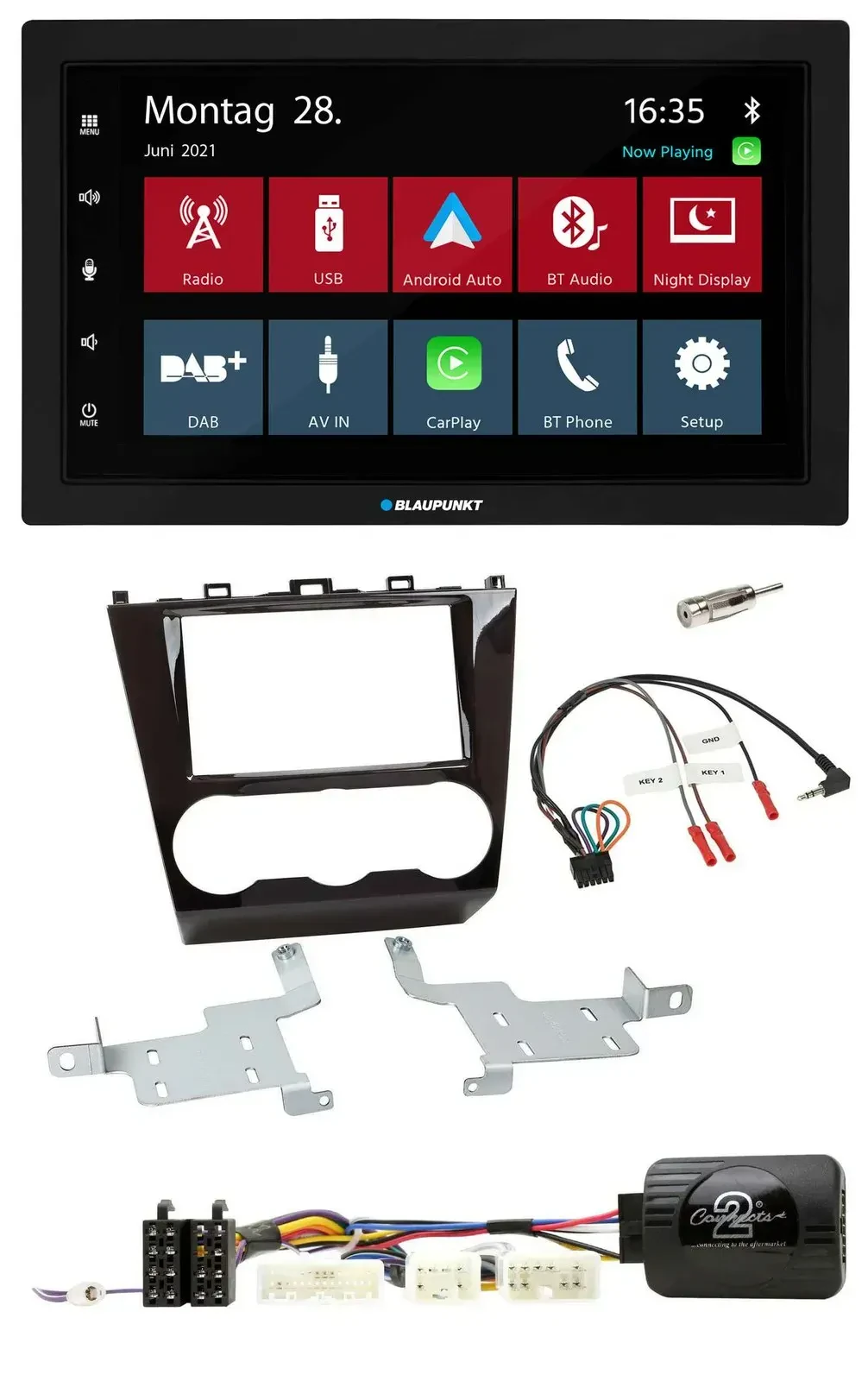 Blaupunkt Lenkrad Bluetooth DAB 2DIN USB Autoradio für Subaru Forester ab 2015