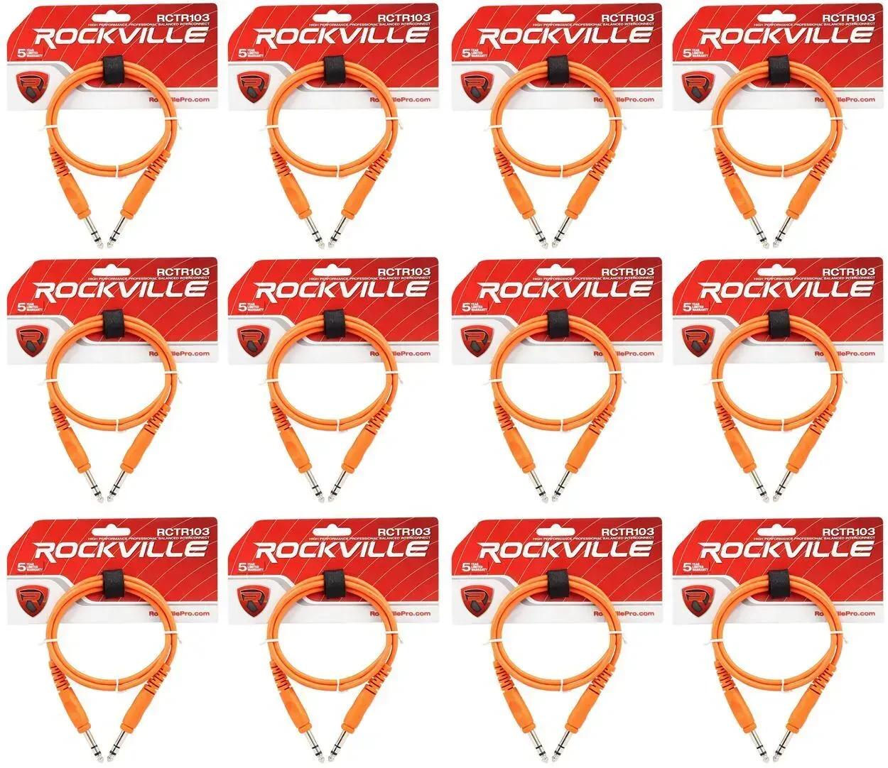 Коммутационный кабель Rockville RCTR103O Orange 0.9 м (12 штук)