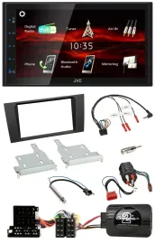 Автомагнитола JVC 2DIN USB Bluetooth DAB для Audi A4 99-01, совместима с BOSE (полностью активная система)