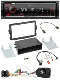 Автомагнитола Kenwood Bluetooth, USB, DAB, для Dacia Logan/Sandero (с 2012), черный