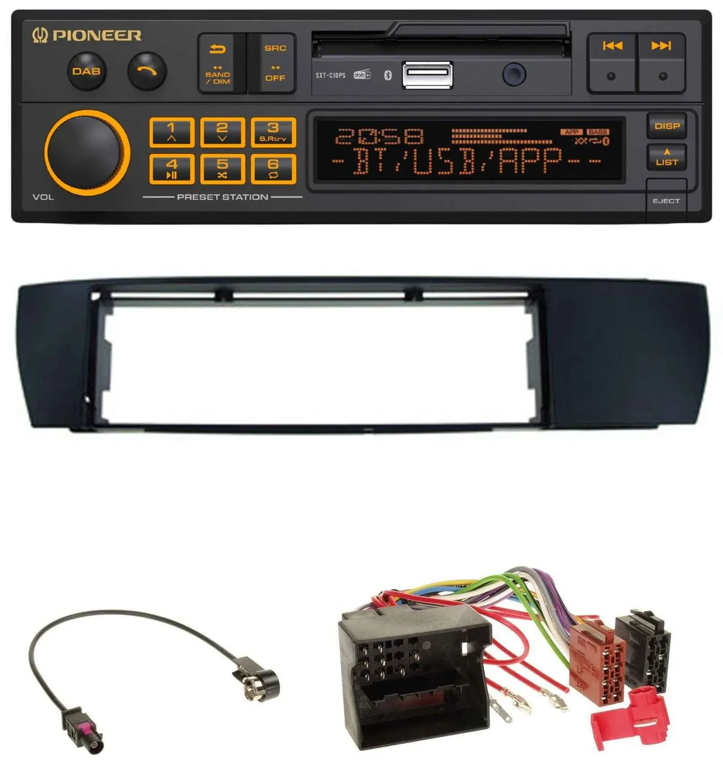 Pioneer DAB MP3 USB Bluetooth Autoradio für BMW X3 (E83 2004-2010) seitlich