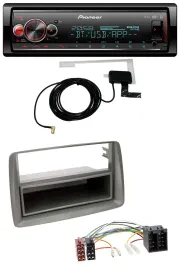 Автомагнитола для Fiat Panda (169, 2003–2012) Pioneer Bluetooth, DAB, USB, MP3, серый
