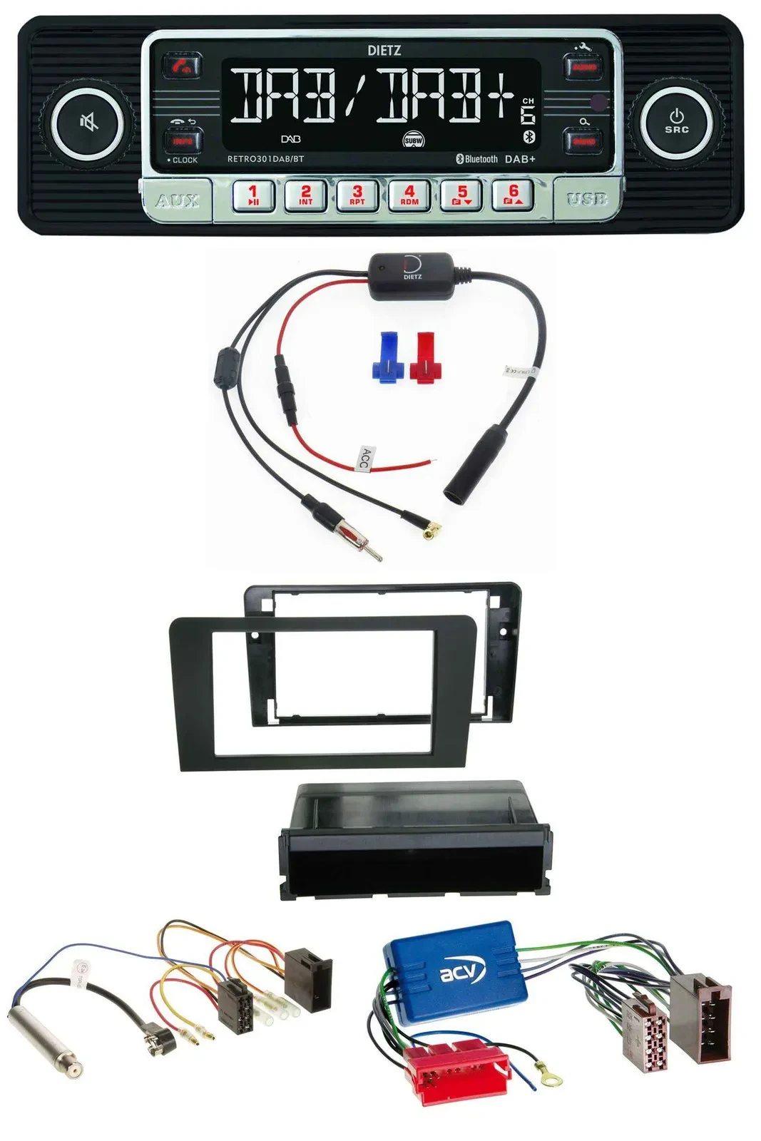 Автомагнитола для Audi A3 2003–2006 (8P, Symphony активная система) Dietz MP3, DAB, Bluetooth, USB