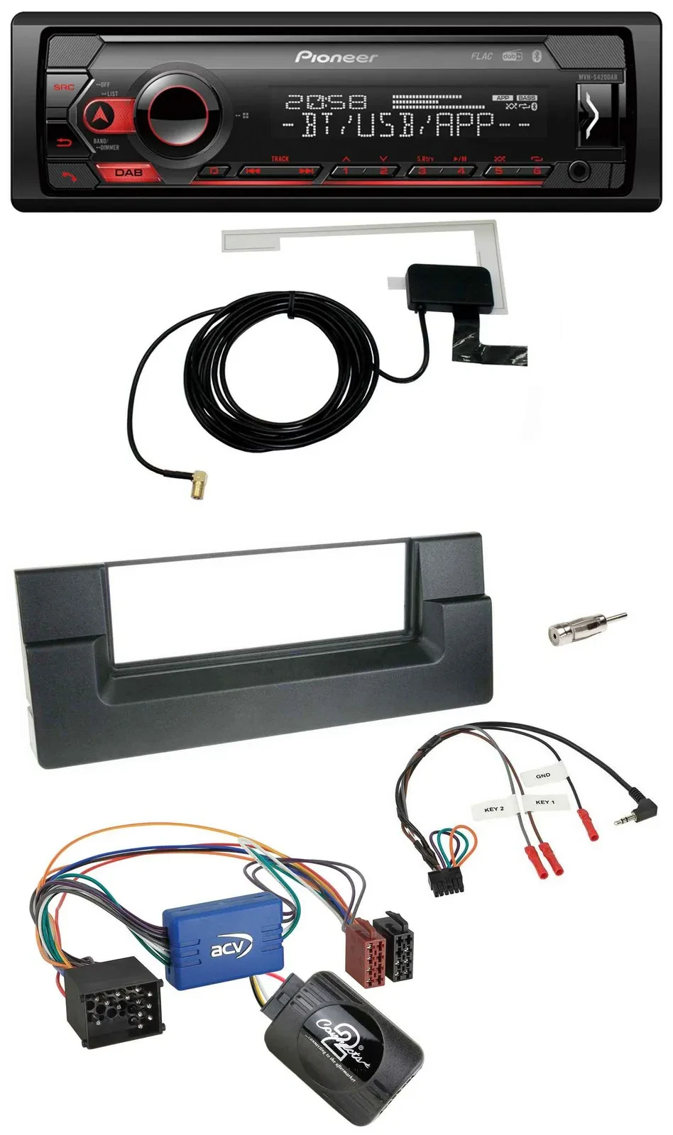 Автомагнитола для BMW 5 Series E39 Pioneer DAB, Bluetooth, USB