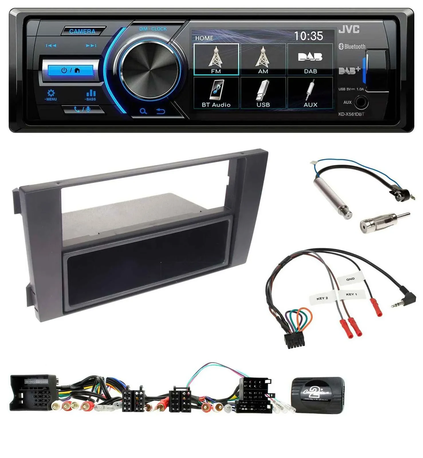 JVC Bluetooth Lenkrad USB DAB Autoradio für Audi A6 (2001-2004)