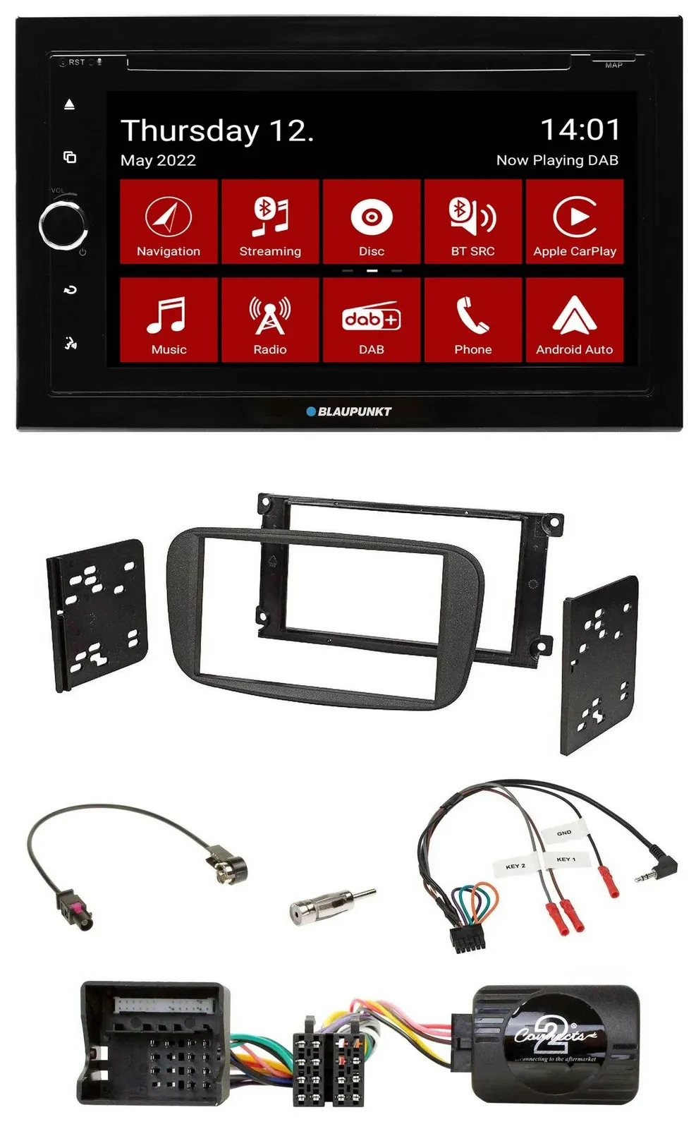 Blaupunkt Lenkrad DVD Bluetooth DAB 2DIN USB Autoradio für Ford Galaxy Focus C-M