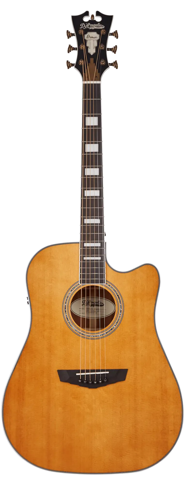 Электроакустическая гитара D'Angelico Premier Bowery Cutaway Dreadnought Vintage Natural