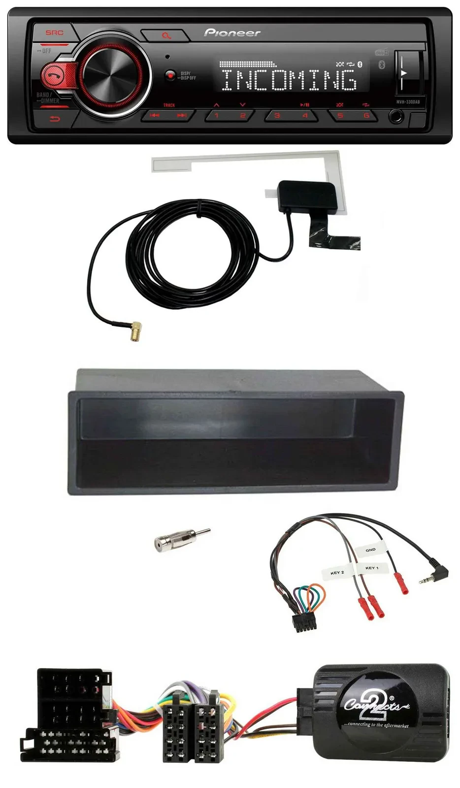 Pioneer USB Lenkrad DAB Bluetooth Autoradio für VW Passat Golf IV Polo schwarz