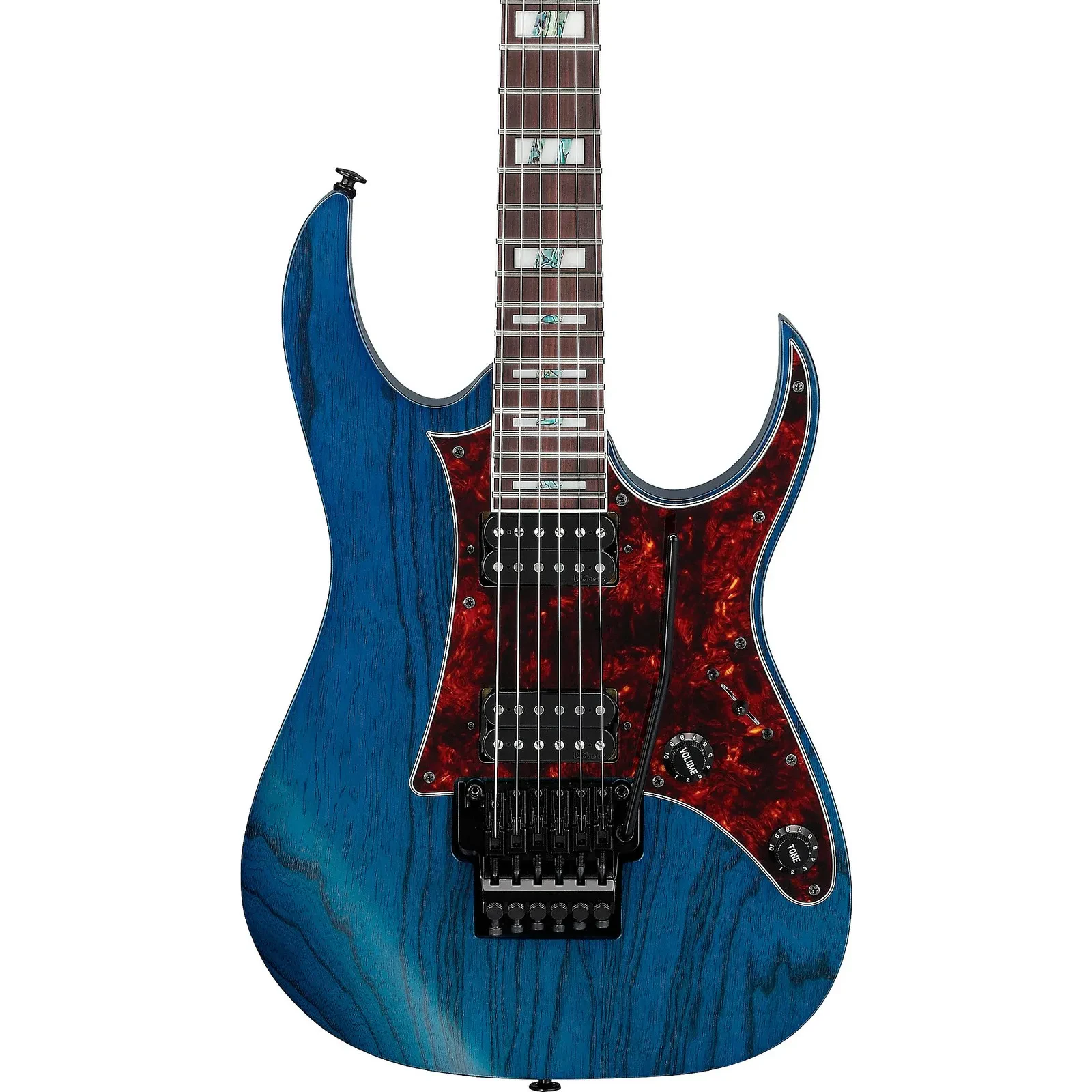 Ibanez RG653DX Prestige Electric Guitar, Rosewood, Transparent Deep Blue Flat