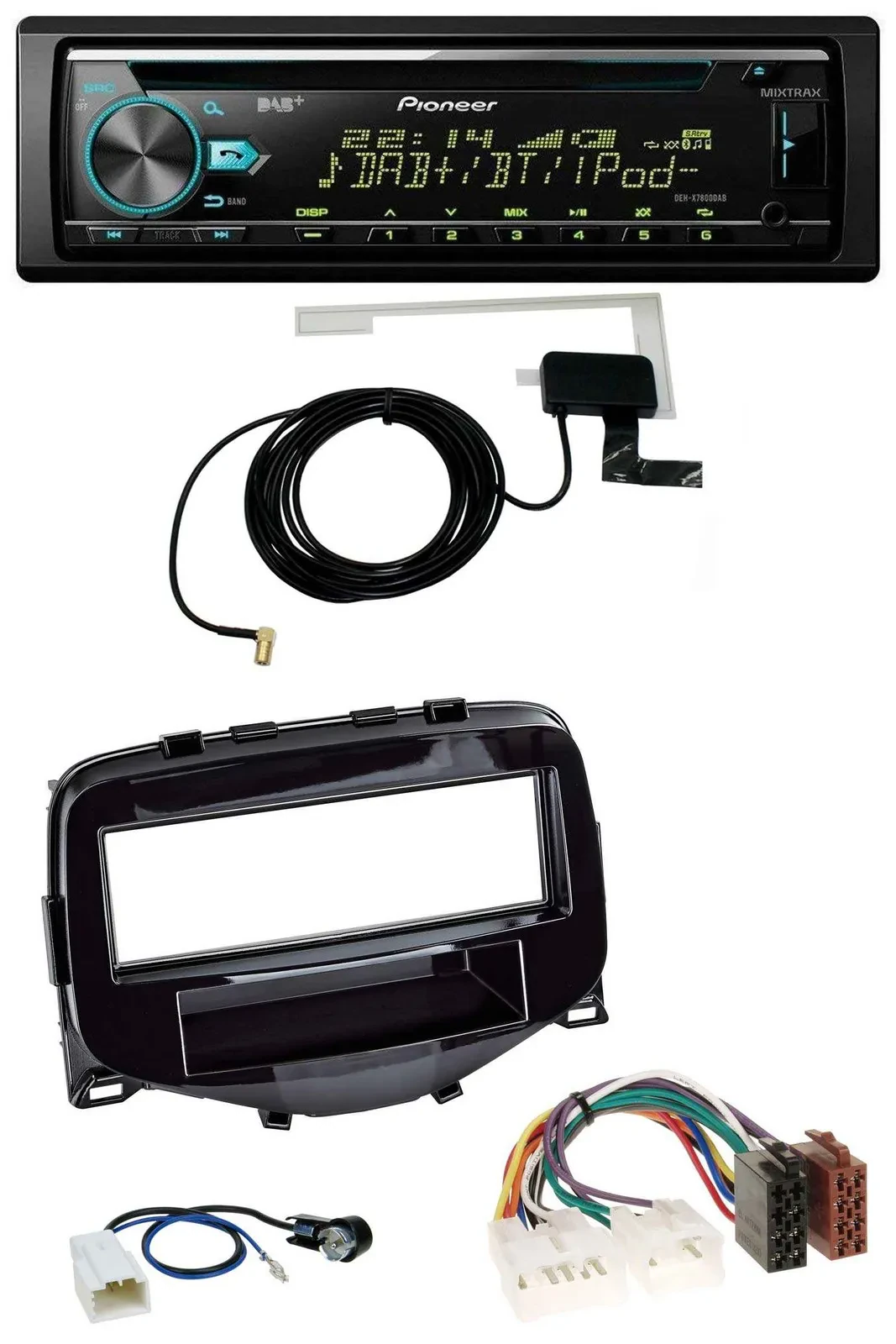 Автомагнитола для Toyota Aygo (2014–2021) Pioneer MP3, AUX, CD, USB, DAB