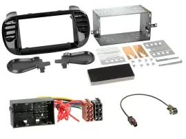 Radioeinbauset Doppel DIN Autoradio für Fiat 500 (ab 12) schwarz