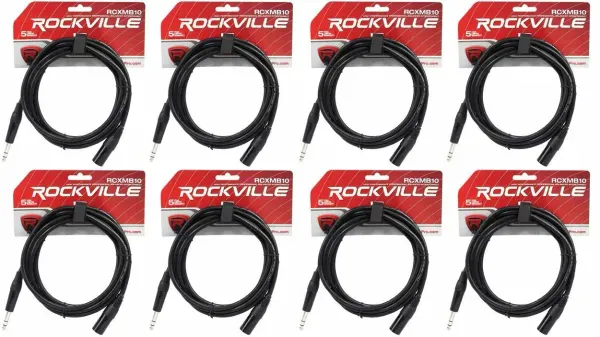 Коммутационный кабель Rockville RCXMB10-B Black 3.05 м (8 штук)