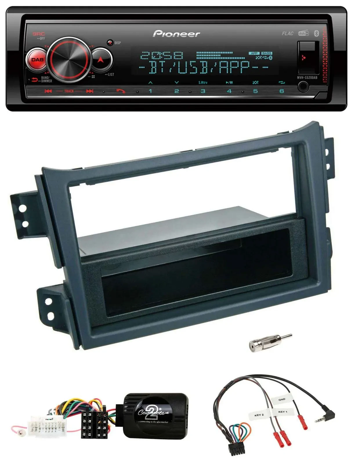 Pioneer Bluetooth USB Lenkrad DAB Autoradio für Opel Agila B Suzuki Splash 2008-