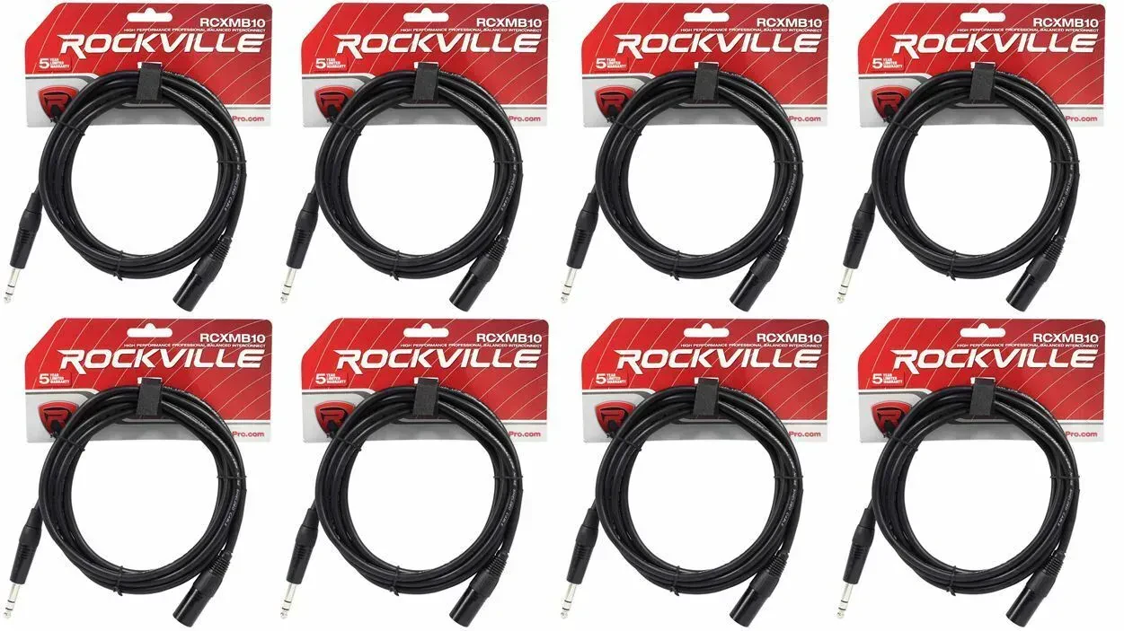 Коммутационный кабель Rockville RCXMB10-B Black 3.05 м (8 штук)