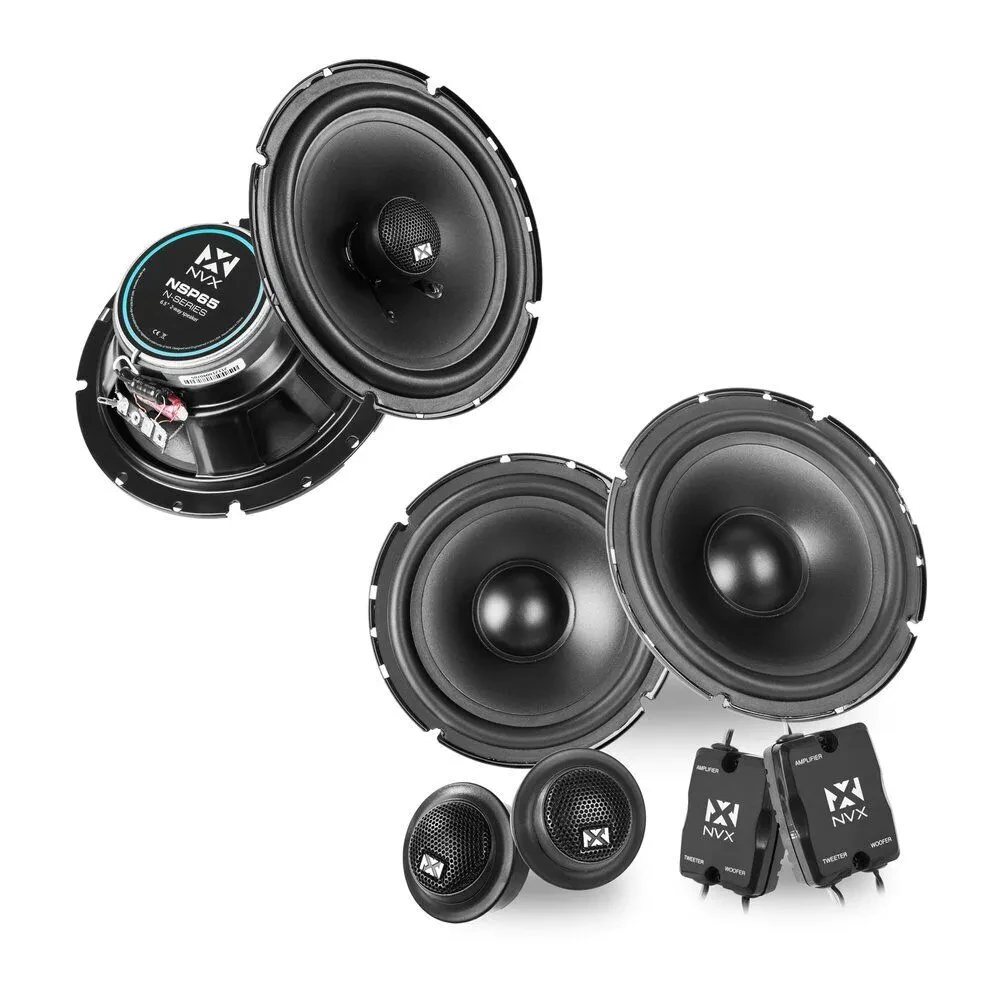 NVX NSP65KIT/NSP65 | 200W RMS 6.5" Component Speakers + 6.5" Coaxials