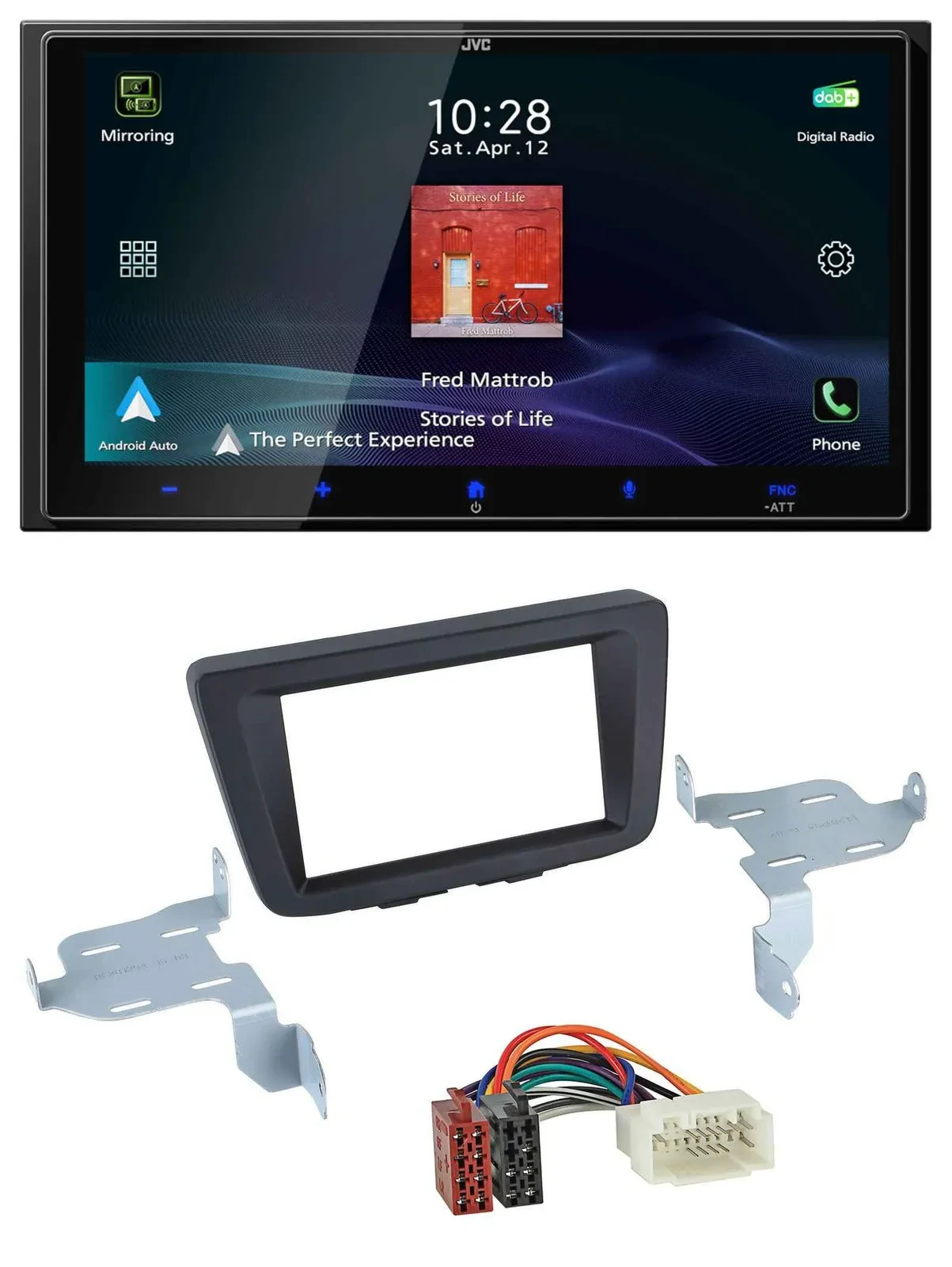 Автомагнитола для Suzuki Baleno EW JVC 2-DIN, DAB, USB, Bluetooth, MP3