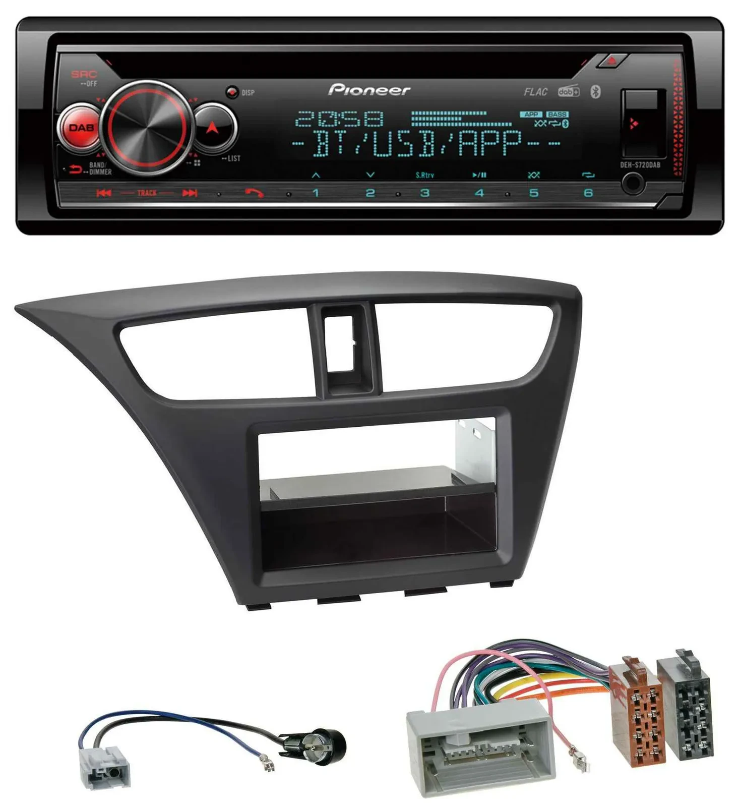Pioneer MP3 DAB CD Bluetooth USB Autoradio für Honda Civic (ab 2012)
