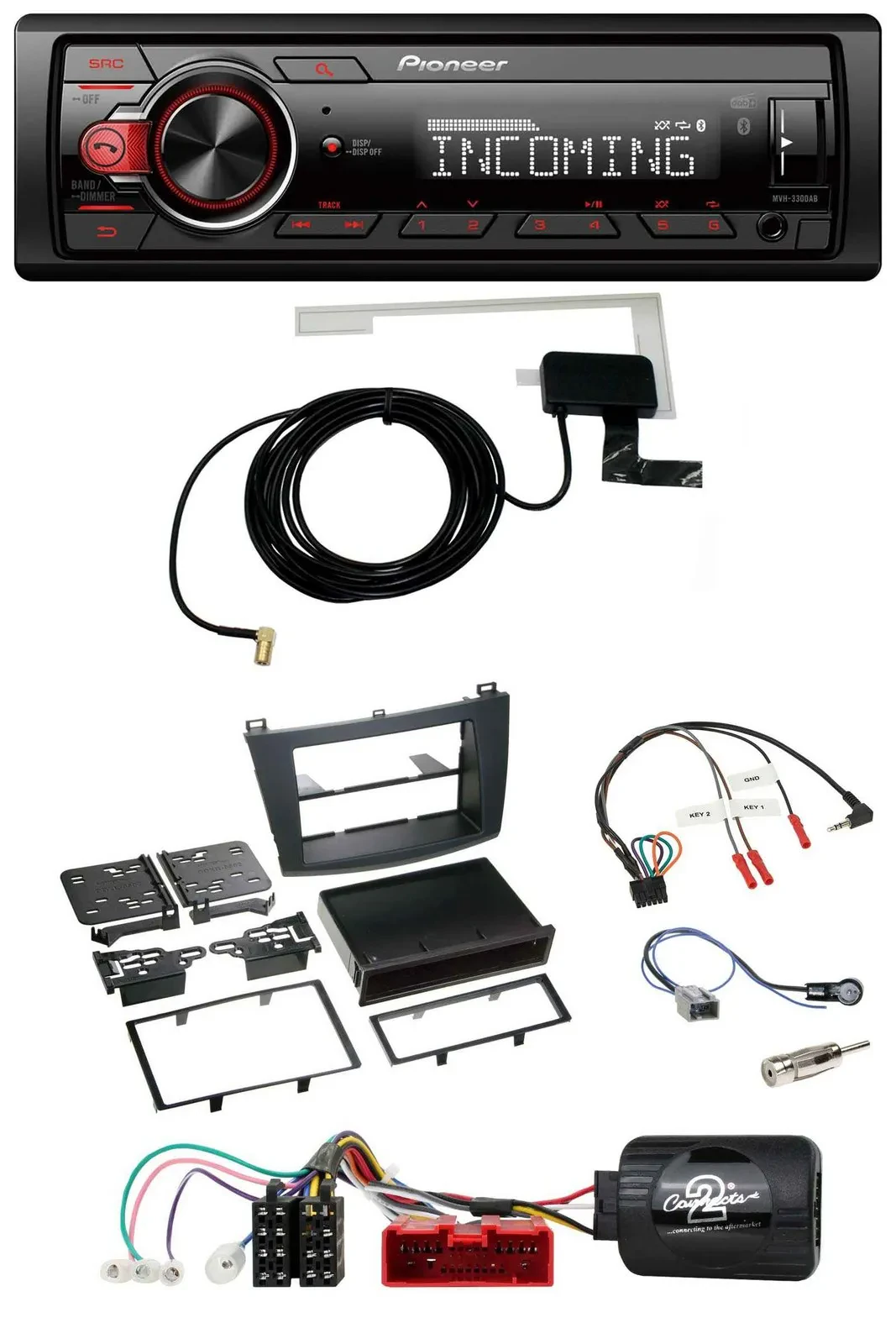 Pioneer USB Lenkrad DAB Bluetooth Autoradio für Mazda 3 2009-2013 analog