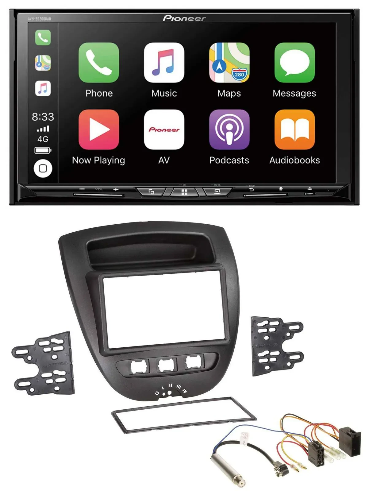 Автомагнитола для Peugeot 107, Citroen C1, Toyo Pioneer 2-DIN MP3 USB DAB DVD Bluetooth