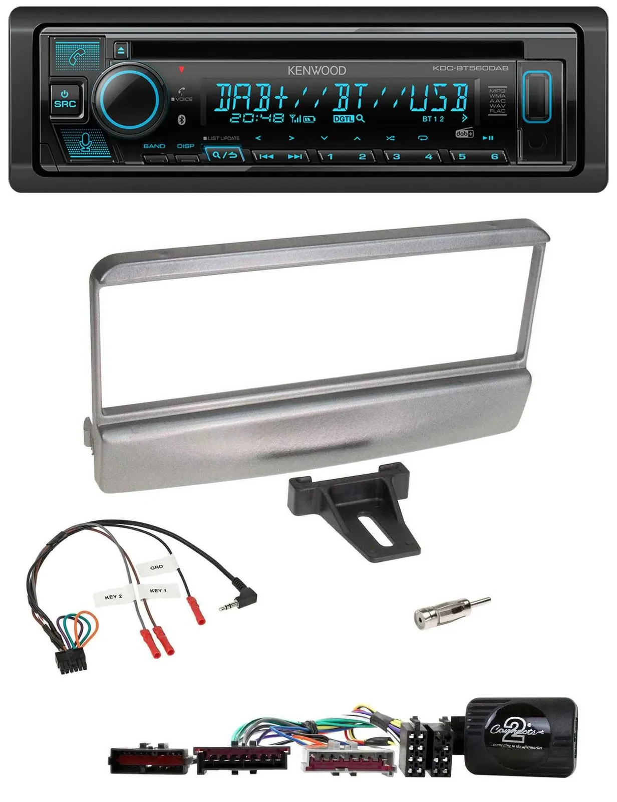 Kenwood Bluetooth DAB CD Lenkrad USB Autoradio für Ford Escort Focus silber
