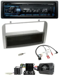 Alpine USB Bluetooth DAB Lenkrad Autoradio für Alfa GT 147 07-10 silber Ablagefa