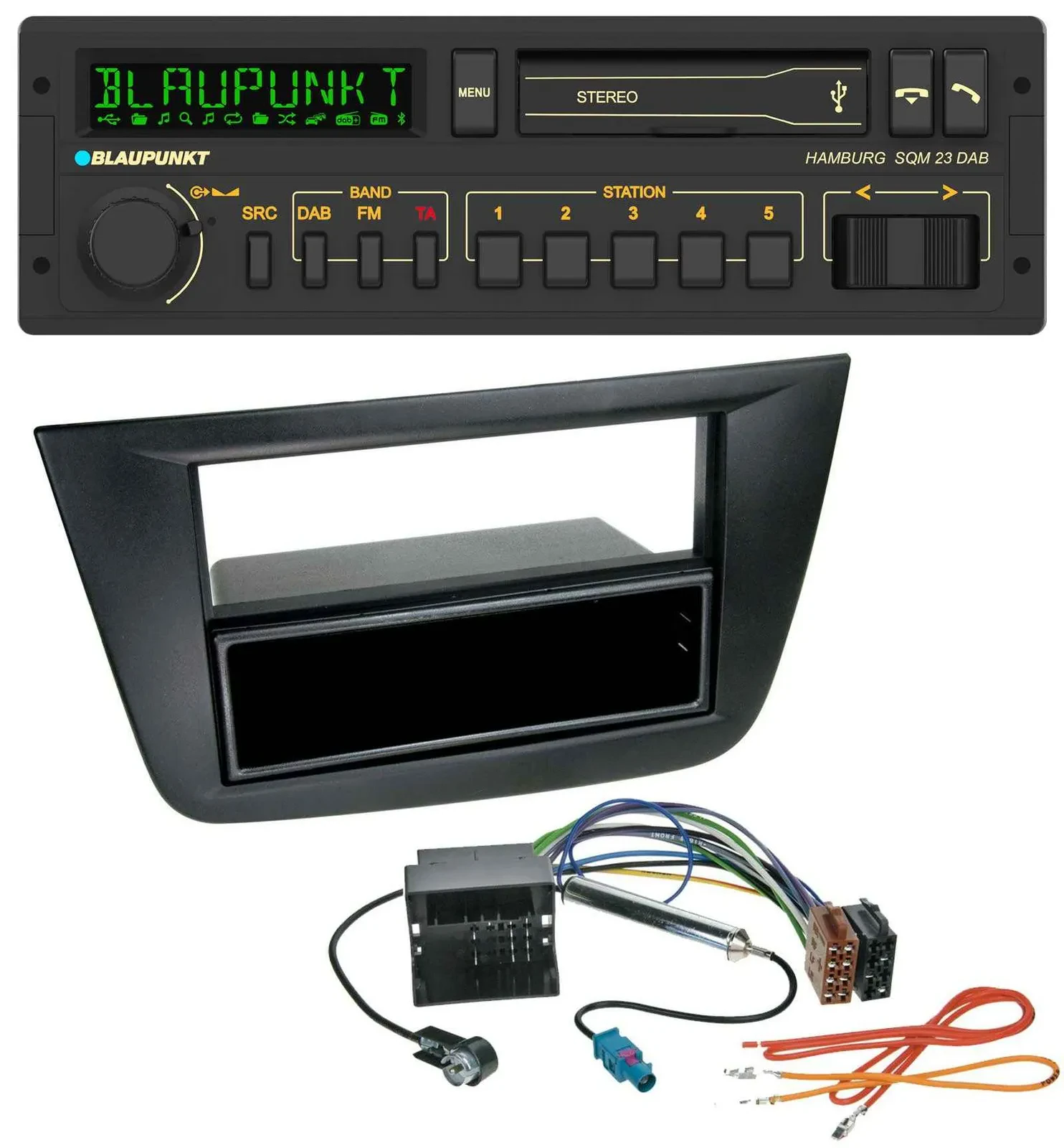 Автомагнитола Blaupunkt USB, DAB, Bluetooth, MP3 для Seat Toledo/Altea (с 2005), черная