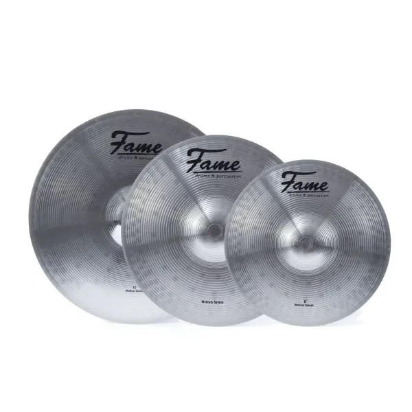 Fame Splash Beckenset 12" 10" 8" Messing Handgehämmert Klangqualität Set III