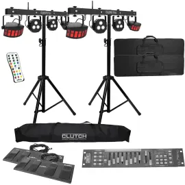 Chauvet DJ GigBar Flex Effect Lighting Systems Pair + Stands + DMX Controller