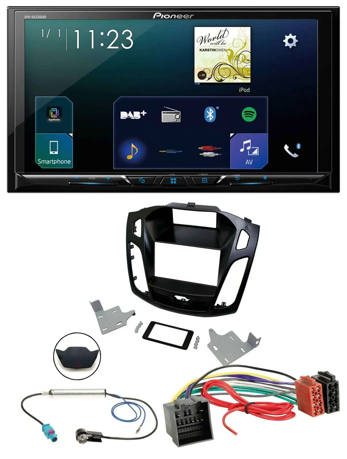 Pioneer MP3 Bluetooth USB 2DIN DAB Autoradio für Ford Focus ab 2018 schwarz