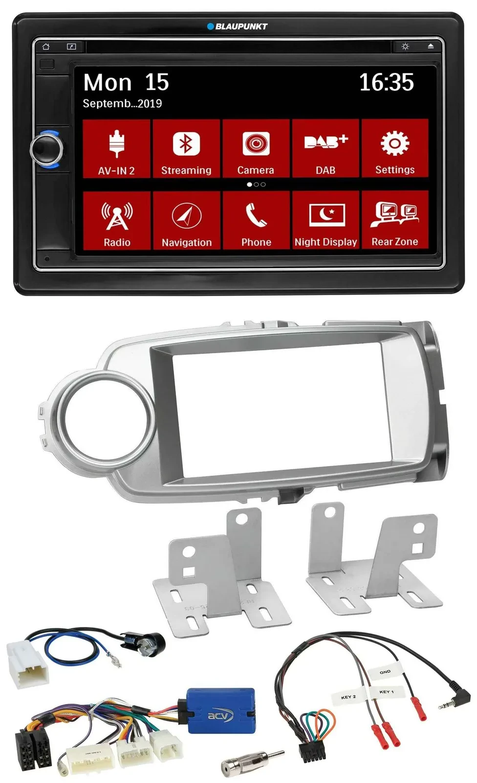 Автомагнитола Blaupunkt 2DIN DAB TMC USB Bluetooth с навигацией для Toyota Yaris 2011–2020