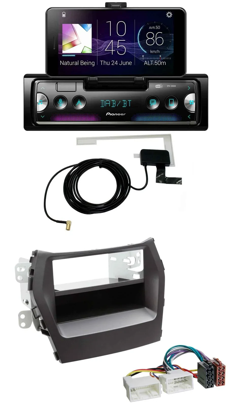 Автомагнитола для Hyundai Santa Fe (с 2012) Pioneer DAB, Bluetooth, MP3, USB