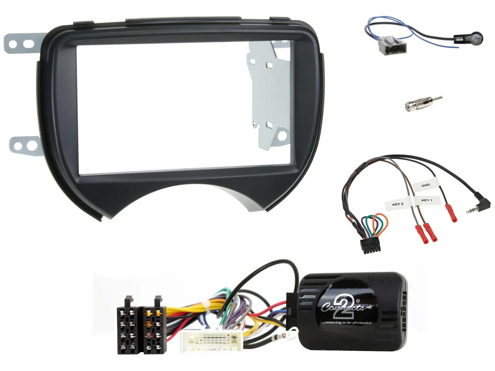 Установочный комплект для автомагнитолы Caraudio24 для Nissan Micra 2010–2013, 2 DIN, чёрный