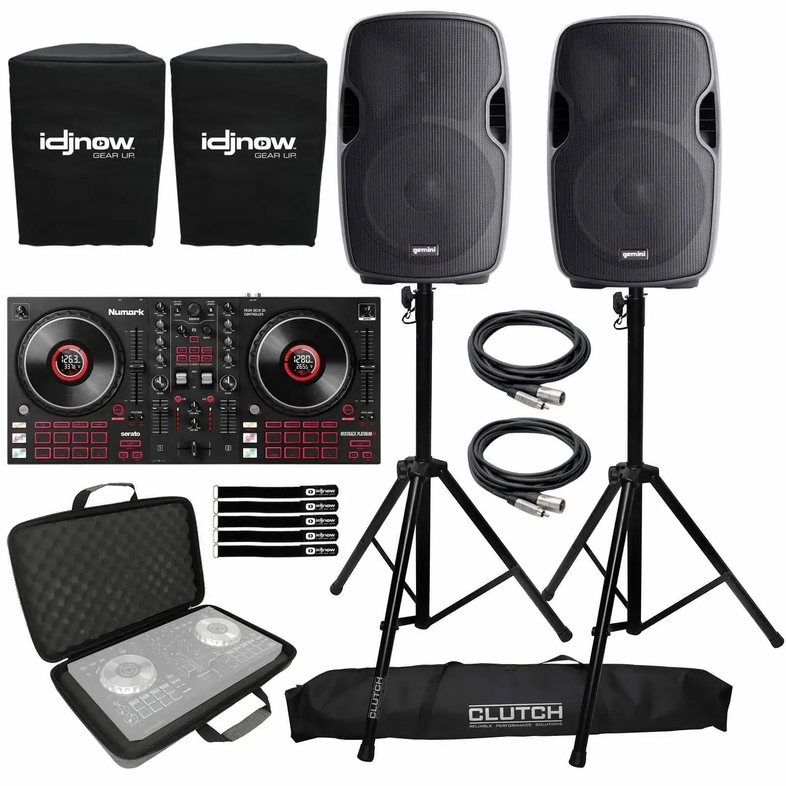 DJ-контроллер для Serato DJ Numark Mixtrack Platinum FX 4-Deck (набор, с 15" PA-акустикой)