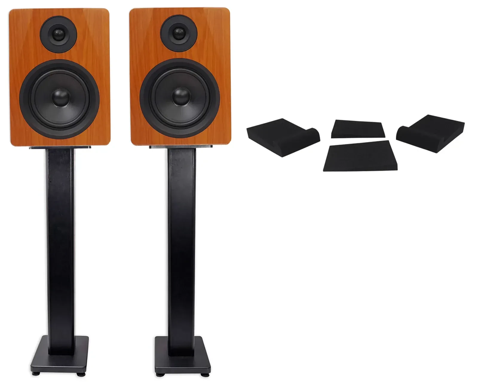 Активный студийный монитор Rockville APM6C Wood с подставками и стойками (пара)
