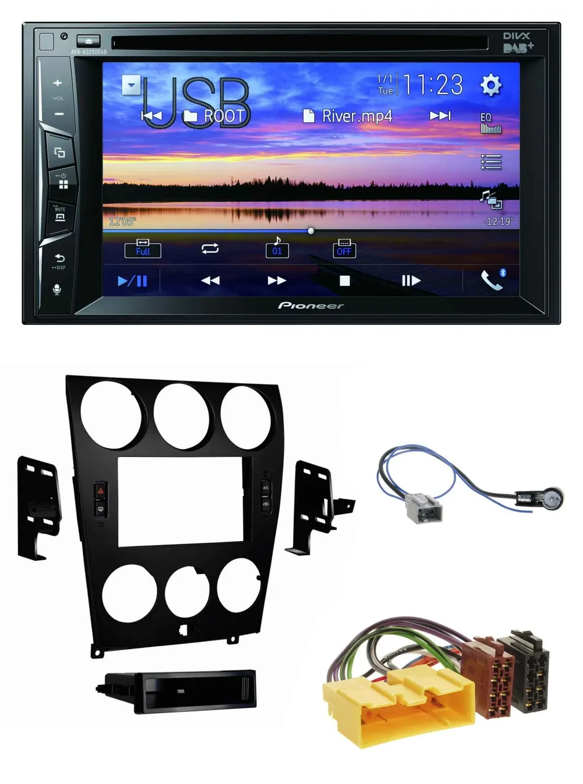 Pioneer Bluetooth 2DIN USB DVD DAB MP3 Autoradio für Mazda 6 (2006-2008)