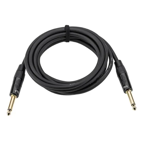 Инструментальный кабель HA Elite Pro 1/4" Male to Male Instrument Cable w/ Rean Gold Connectors, 10'