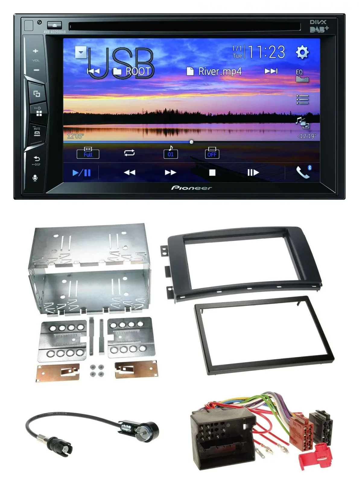 Pioneer Bluetooth 2DIN USB DVD DAB MP3 Autoradio für Smart ForTwo 07-10 ForFour