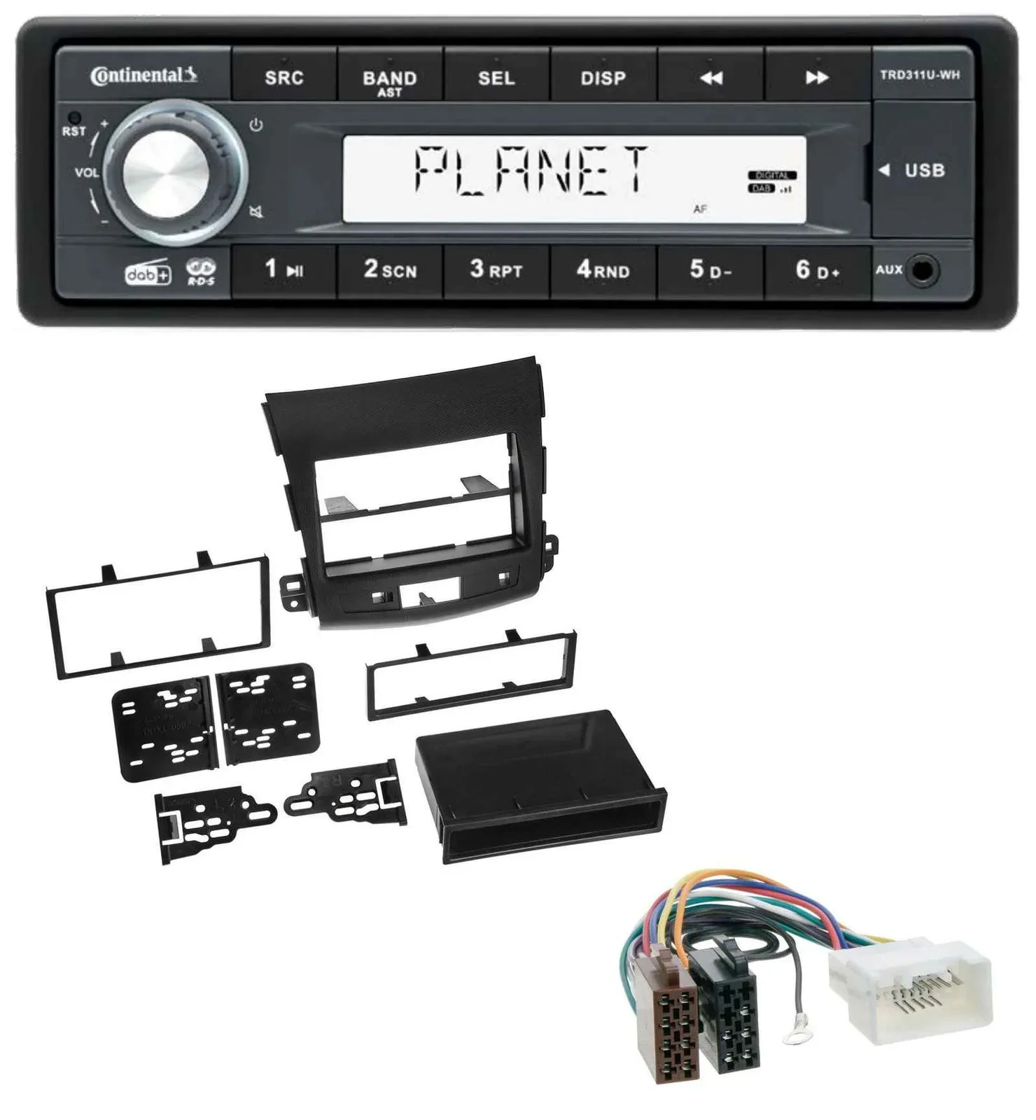Continental MP3 AUX USB DAB 1DIN Autoradio für Citroen C-Crosser Mitsubishi Outl