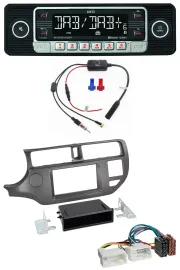 Dietz MP3 DAB Bluetooth USB Autoradio für Kia Rio UB 2011-2014 anthrazit