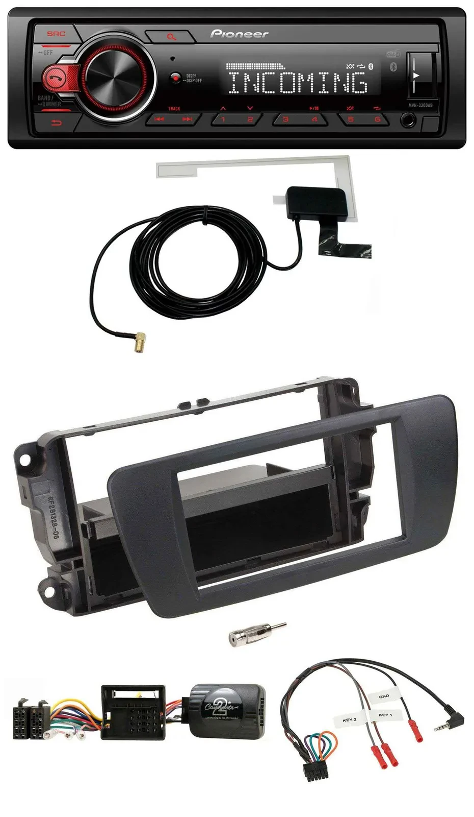 Pioneer MP3 Lenkrad CD DAB USB Autoradio für Seat Ibiza nitschwarz