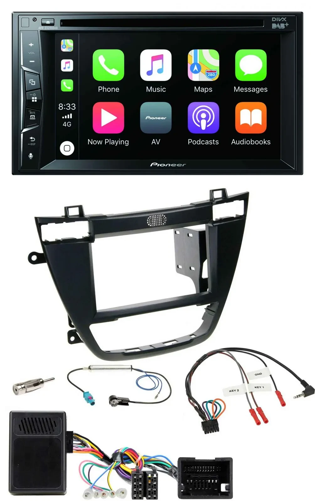 Pioneer Lenkrad USB DVD Bluetooth DAB 2DIN Autoradio für Opel Insignia ab 08 sch