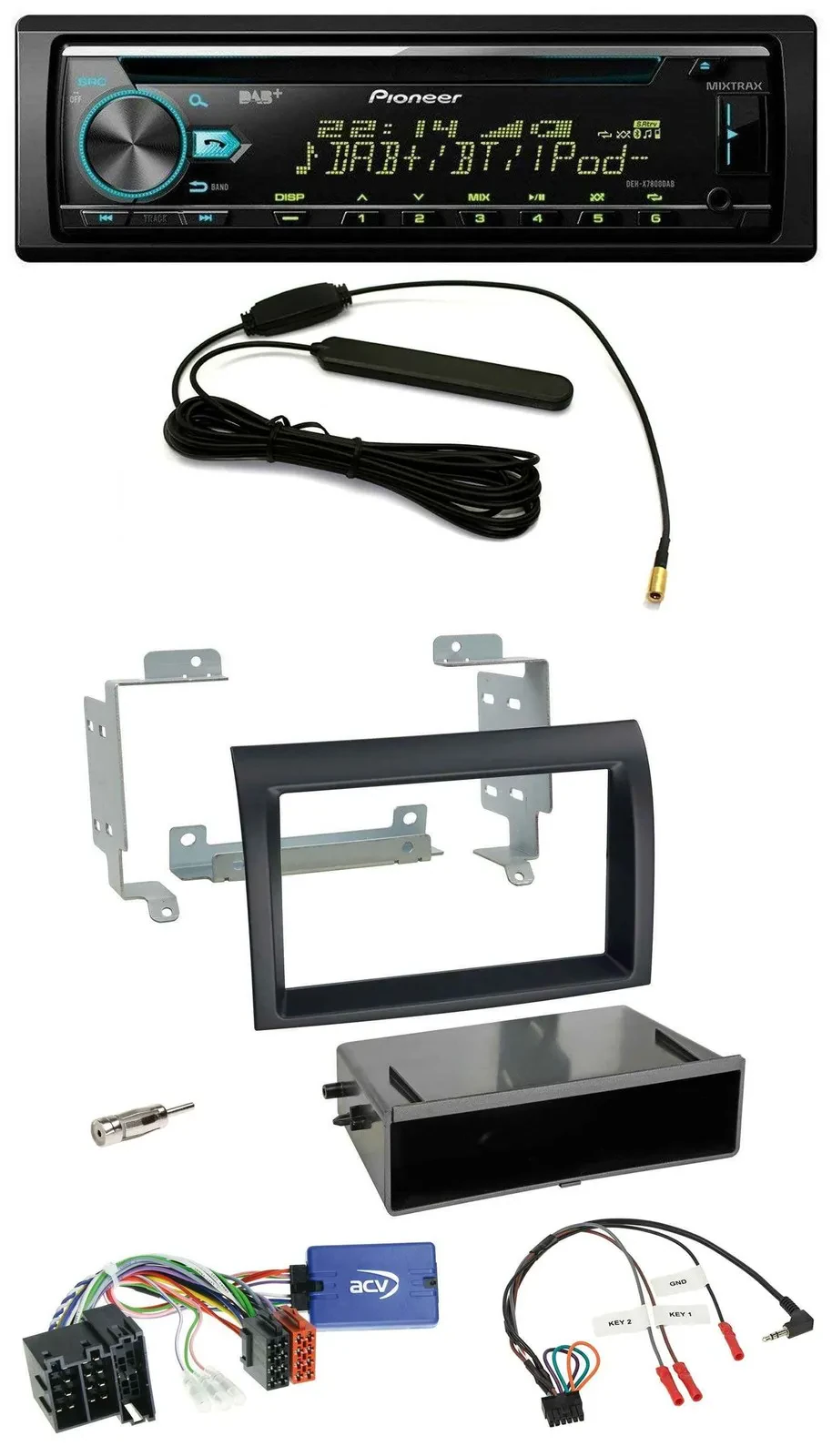 Pioneer CD MP3 Lenkrad DAB USB Autoradio für Fiat Ducato 08-11 schwarz Profi