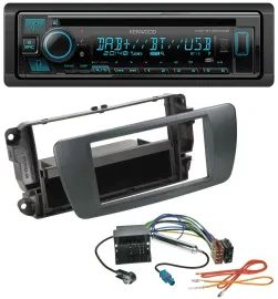 Автомагнитола для Seat Ibiza Kenwood Bluetooth, DAB, CD/MP3, USB, черный