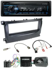 Alpine USB Bluetooth DAB Lenkrad Autoradio für Ford Mondeo S-Max 2007-14 Can-Bus