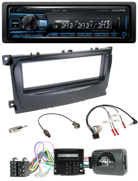 Alpine USB Bluetooth DAB Lenkrad Autoradio für Ford Mondeo S-Max 2007-14 Can-Bus