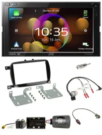 JVC DAB Lenkrad 2DIN Bluetooth USB Autoradio für 500 X ab 2016 Facelift Piano