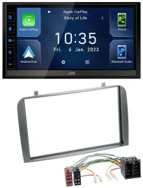JVC DAB Bluetooth MP3 USB 2DIN Autoradio für Alfa Romeo GT 147 00-10 anthrazit