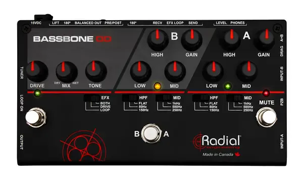 Напольный предусилитель для бас-гитары Radial Engineering Bassbone OD